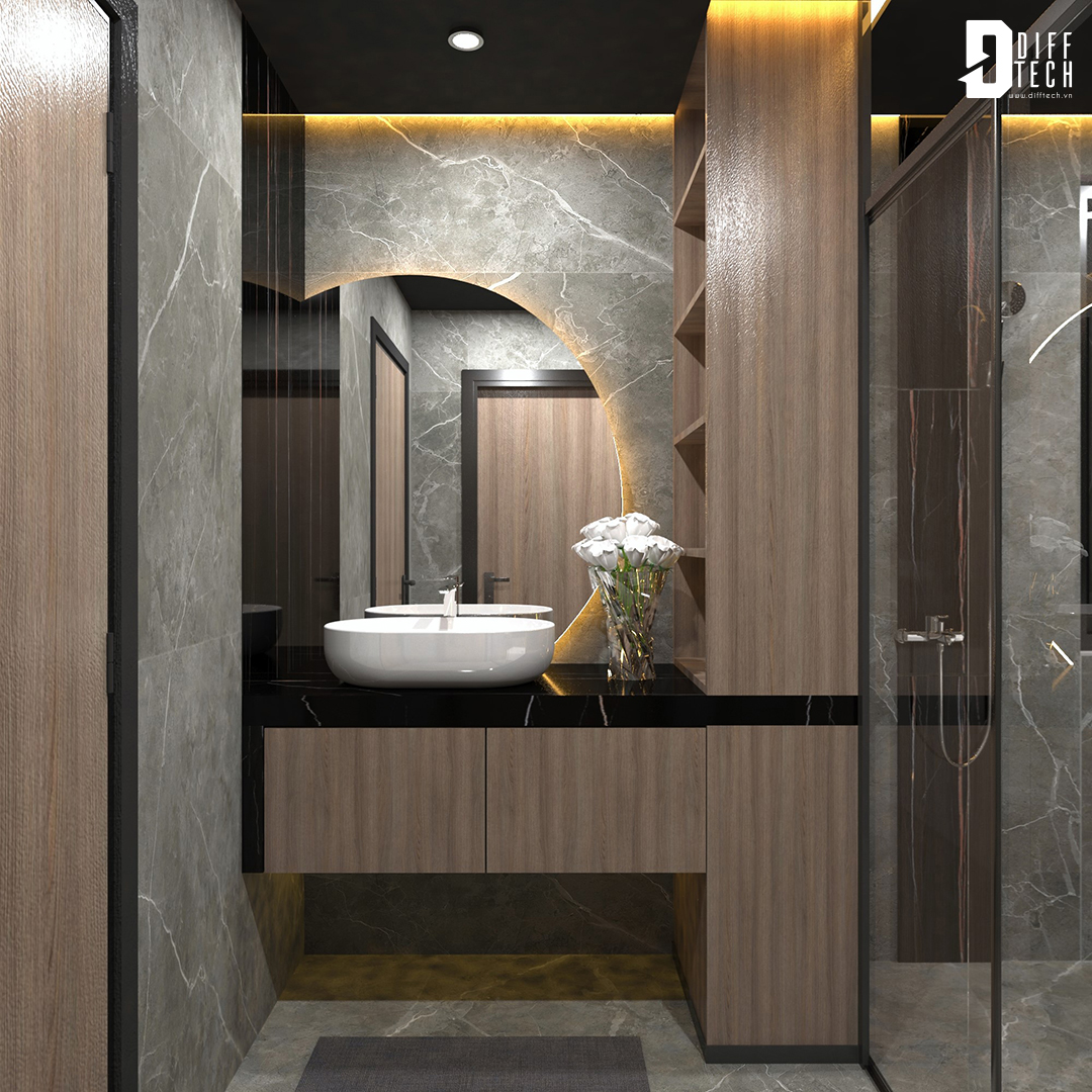 Tủ lavabo từ nhựa PVC Difftech