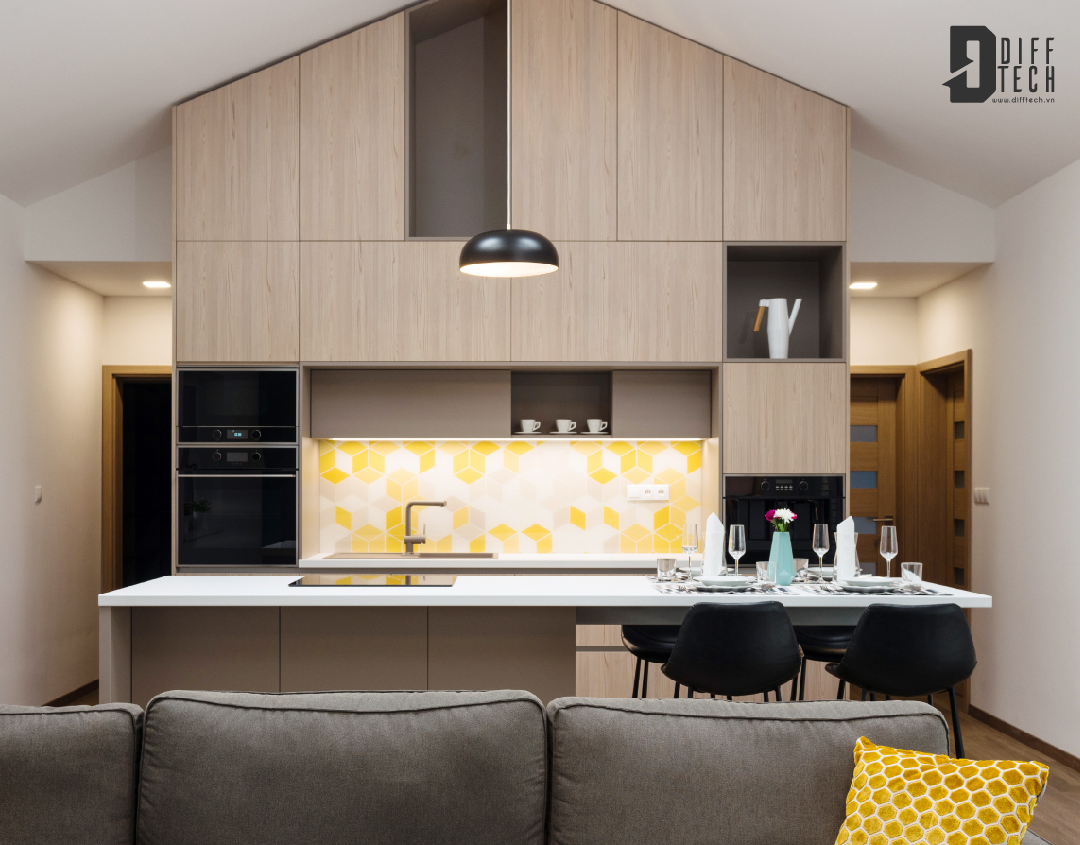 Tủ bếp nhựa vân gỗ