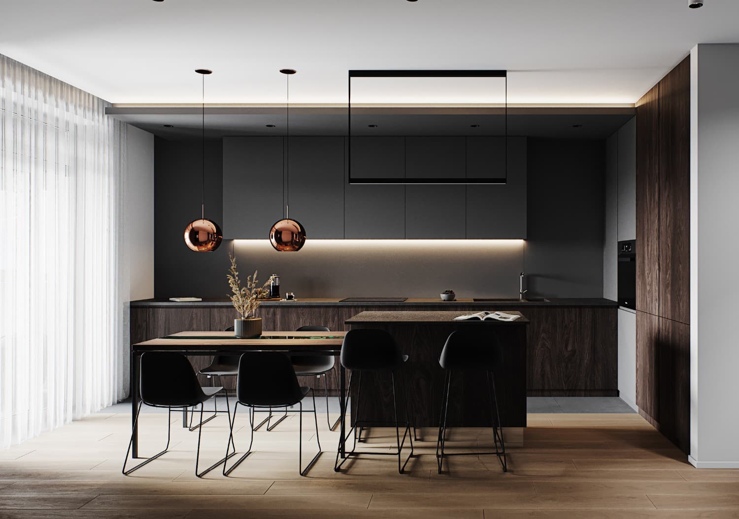 Tủ Bếp chữ I làm từ ván nhựa cao cấp WPC 3 lớp siêu cứng