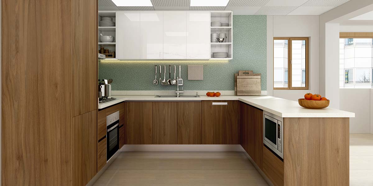 Mẫu tủ bếp nhựa giả gỗ đẹp 3