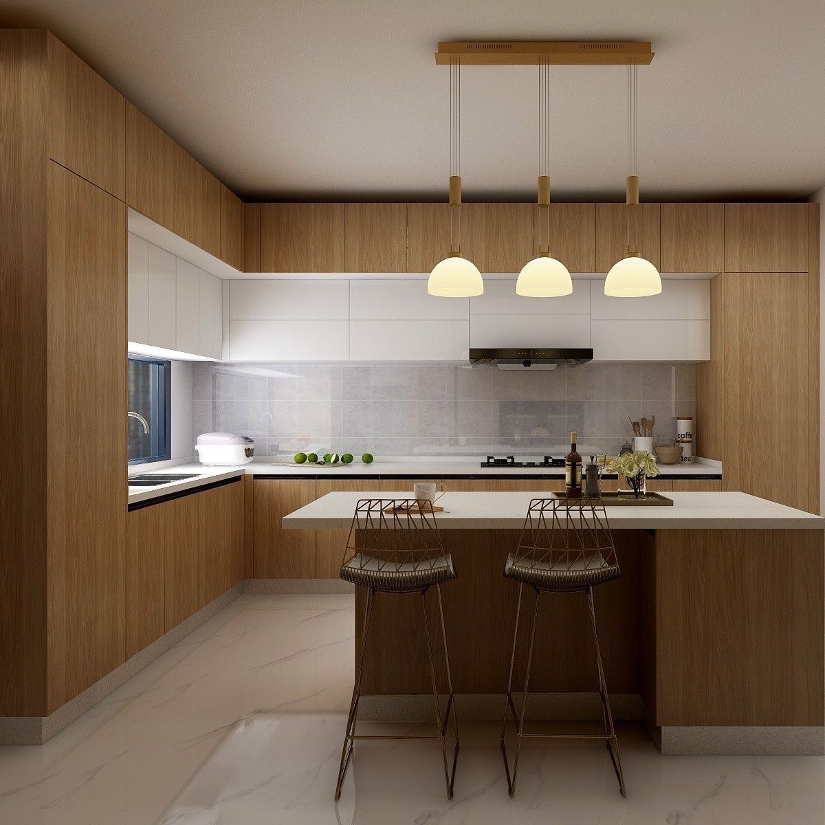 Mẫu tủ bếp nhựa giả gỗ đẹp 4